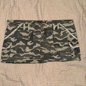 Micro mini low rise camo skirt